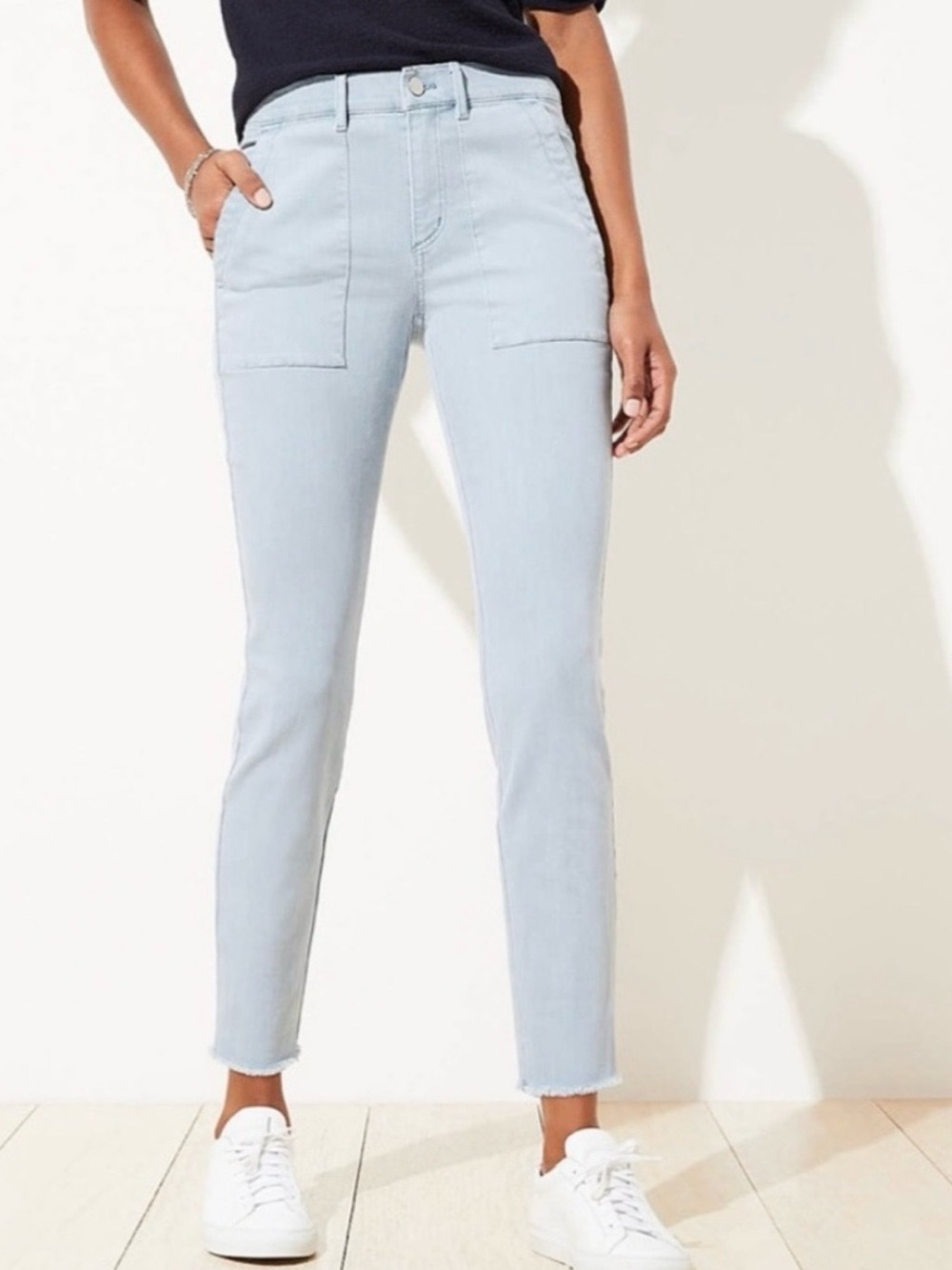 LOFT Plus Skinny Utility Crop in Heavenly Blue
